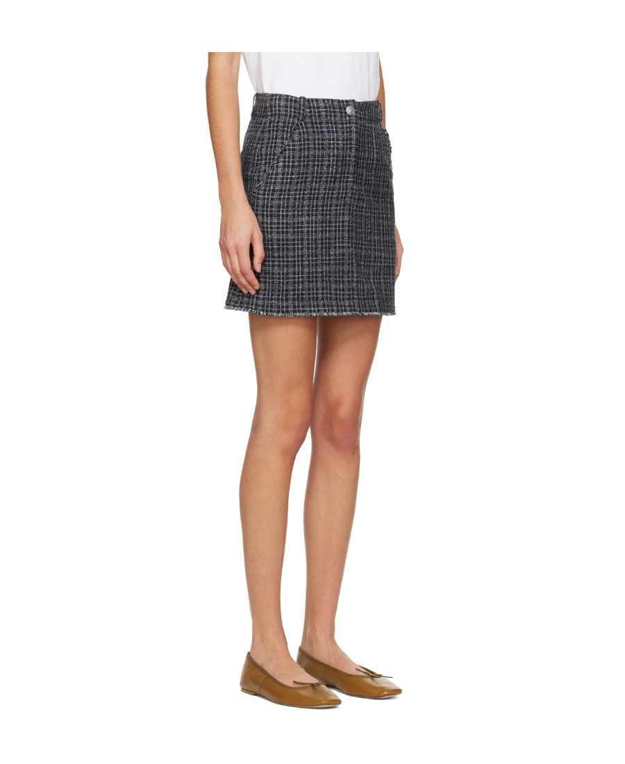 Apc Rebekah Tweed Miniskirt In Black