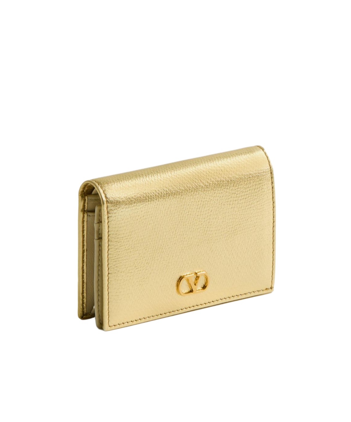 Valentino Logo Wallet In Bronze