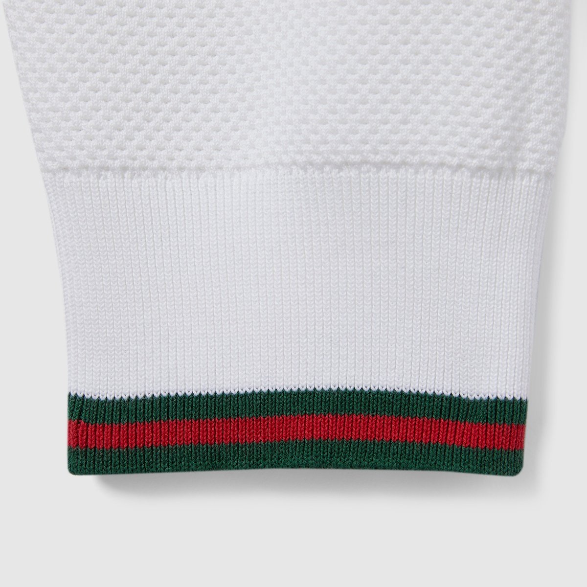 Gucci Cotton Piquet Sweater With Web In White
