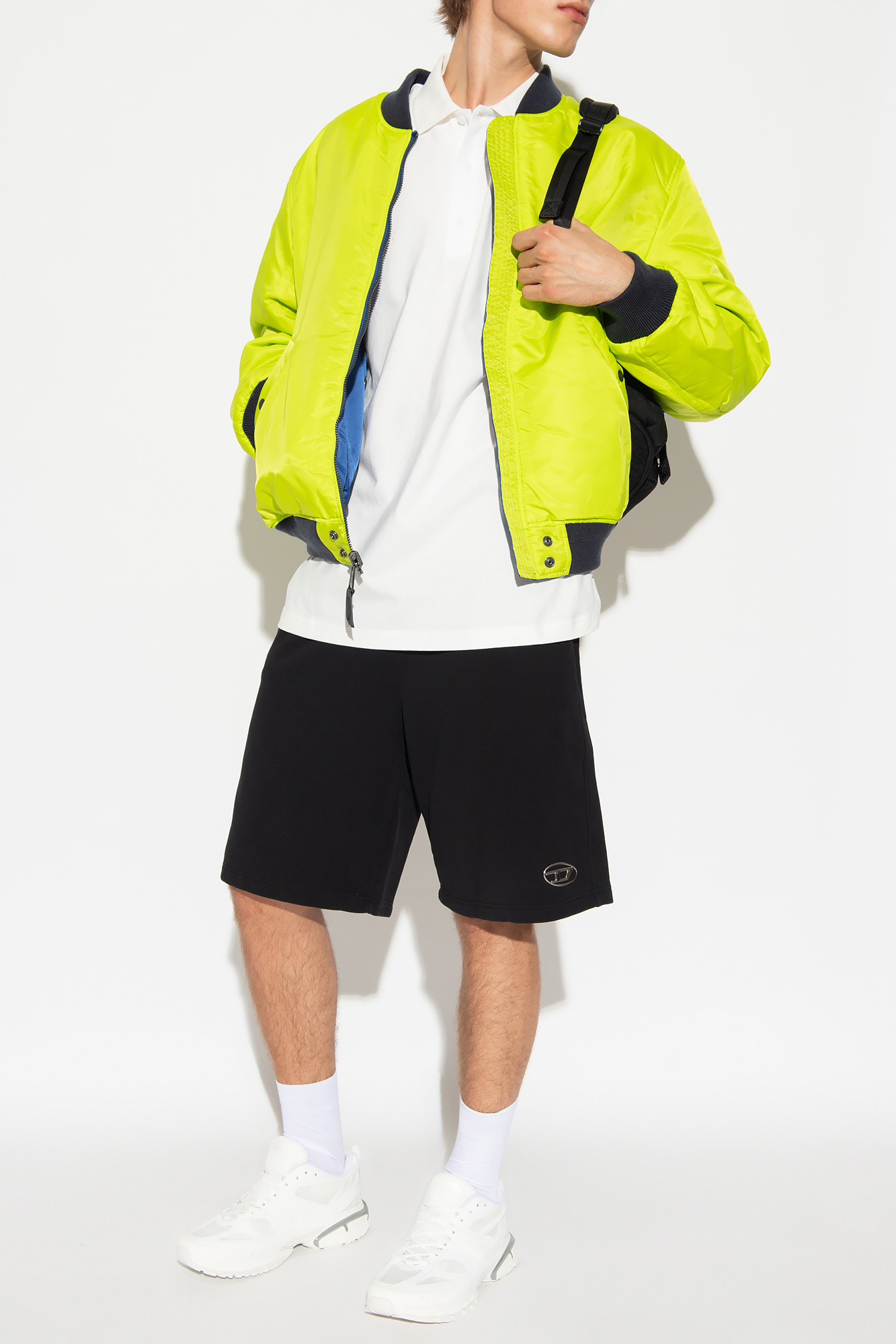 Diesel Oval D Organic Cotton Polo Shirt In White