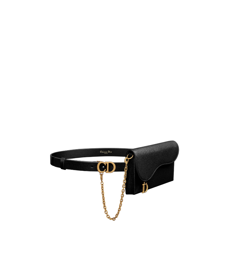 Dior Saddle Removable Bag Belt In Black
