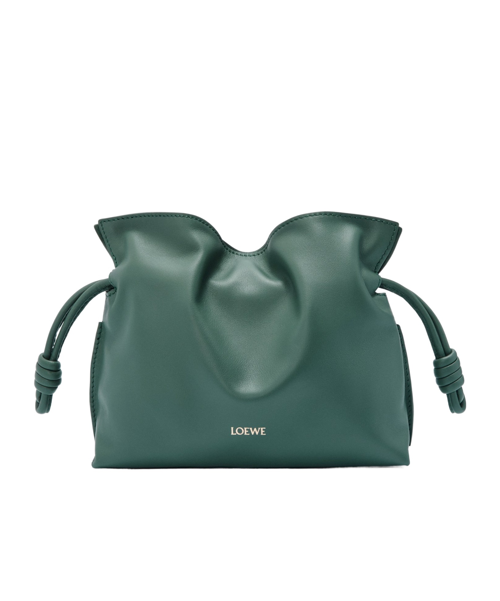 Loewe Medium Leather Flamenco Purse In Green