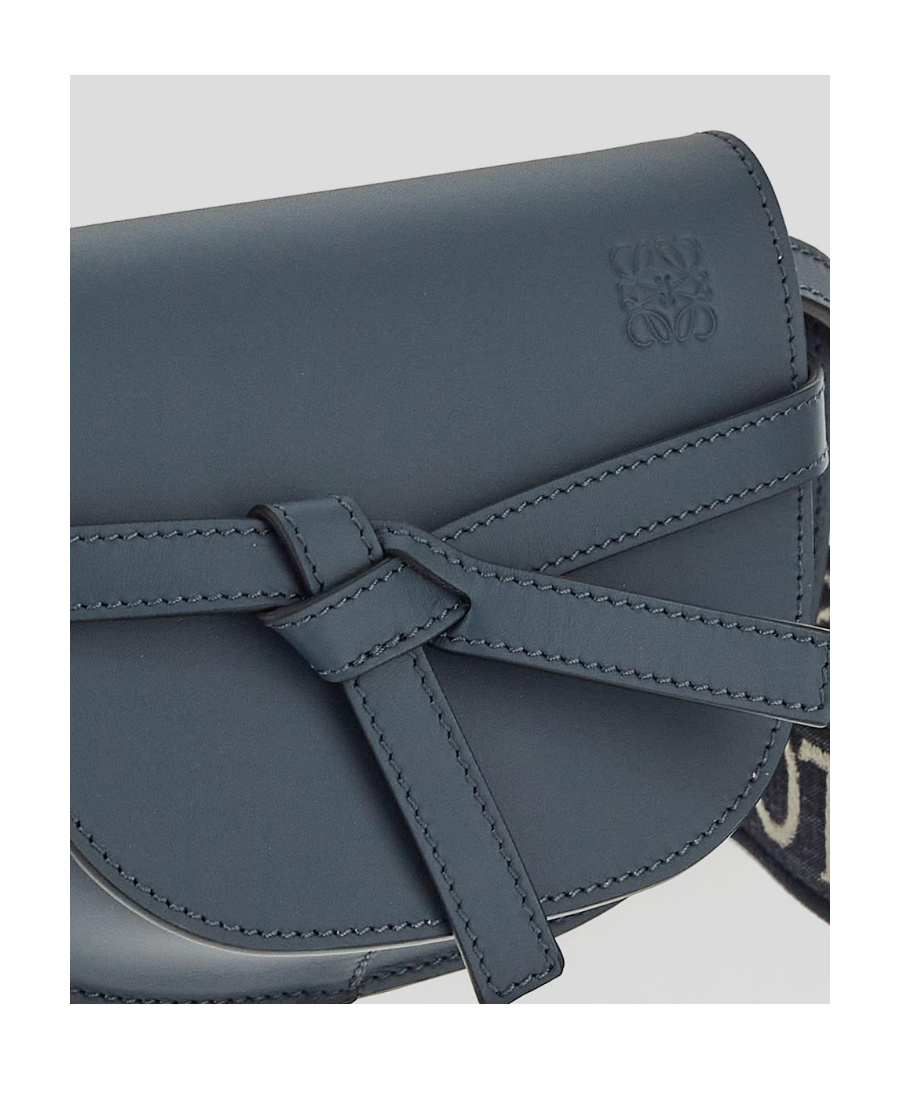 Loewe Mini Puzzle Leather Shoulder Bag In Blue