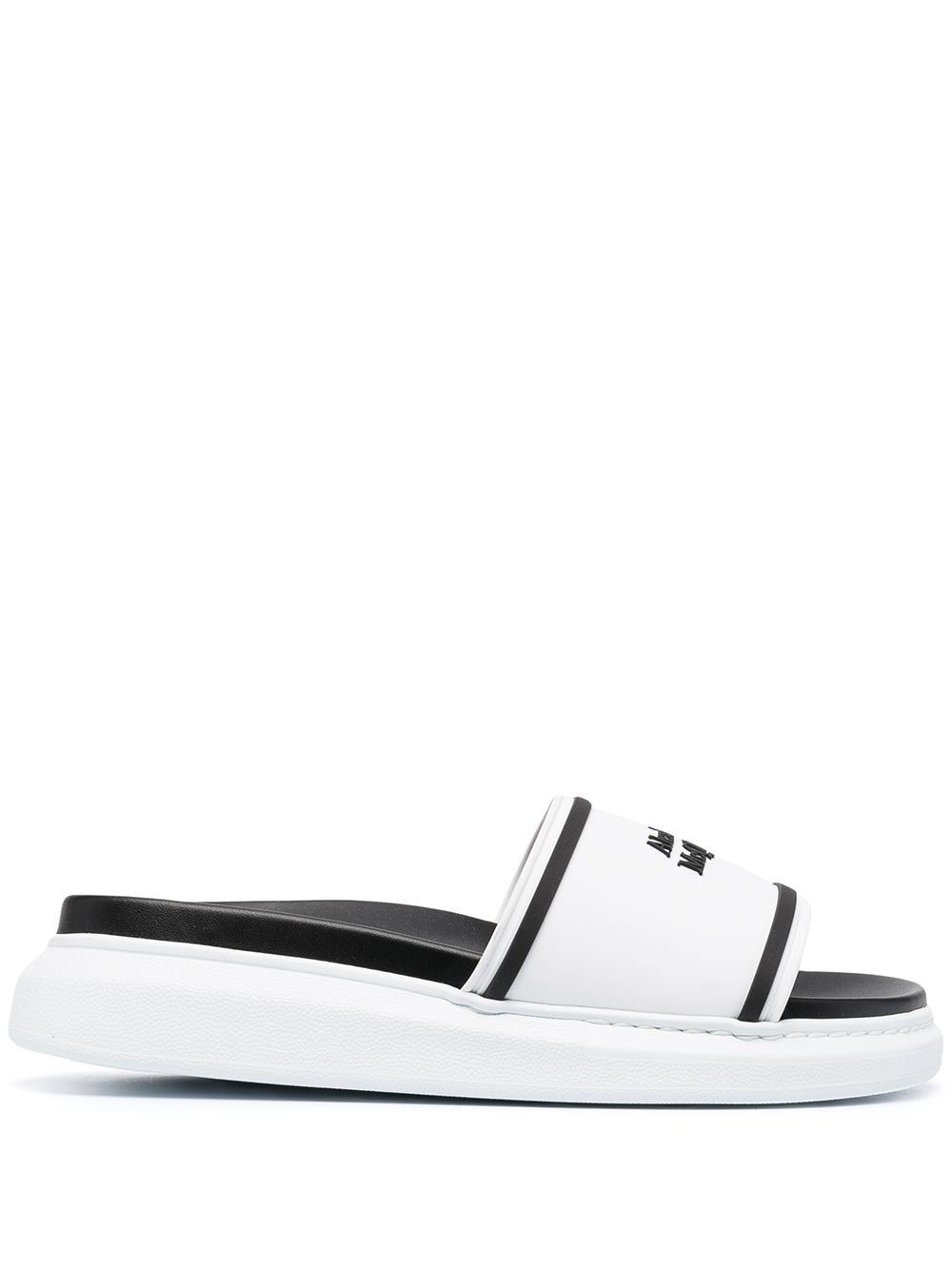 Alexander Mcqueen Debossed Logo Slides In Black