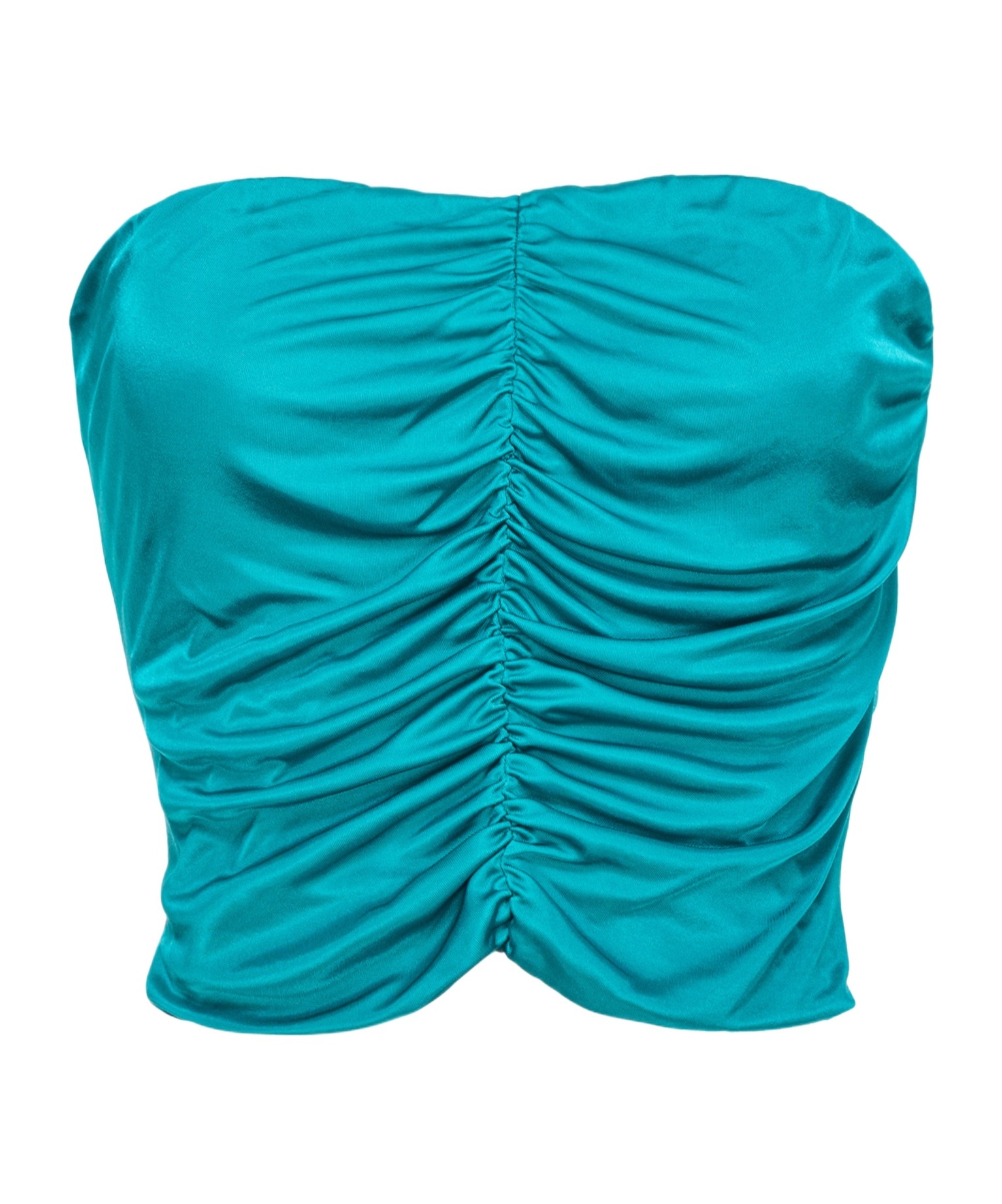 Pinko Glossy Jersey Crop Top In Green