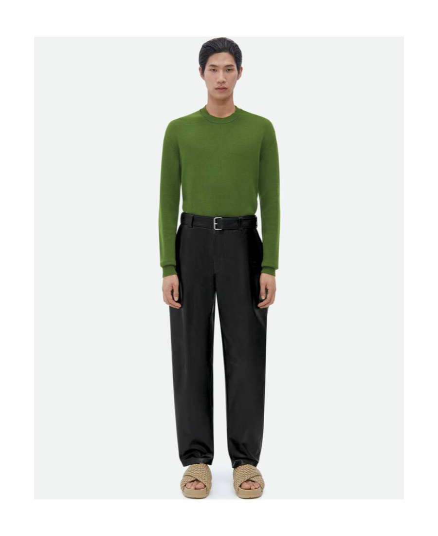 Bottega Veneta Crew-neck Knitted Jumper In Green
