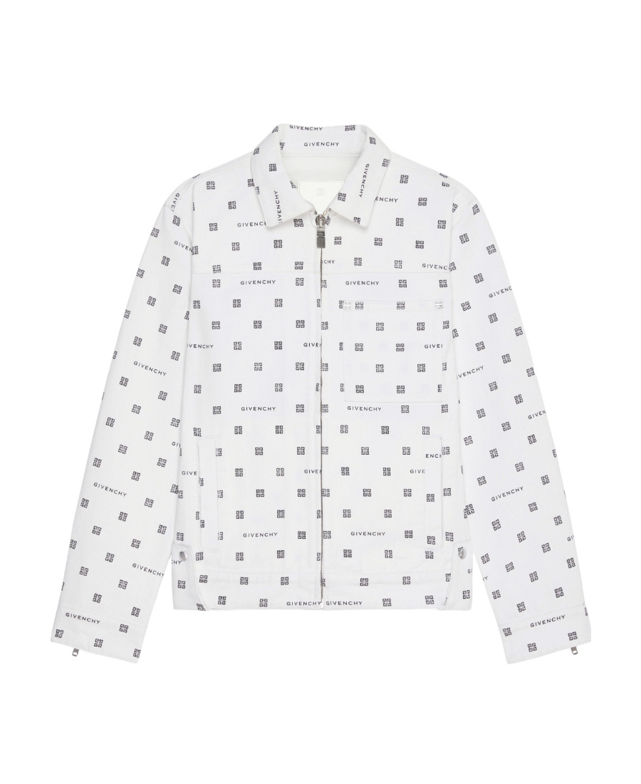 Givenchy 4g Jacquard Zipper Casual Jacket In White