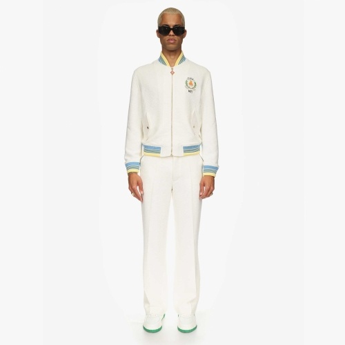 Casablanca Casa Way Viscose Blend Bomber Jacket In White