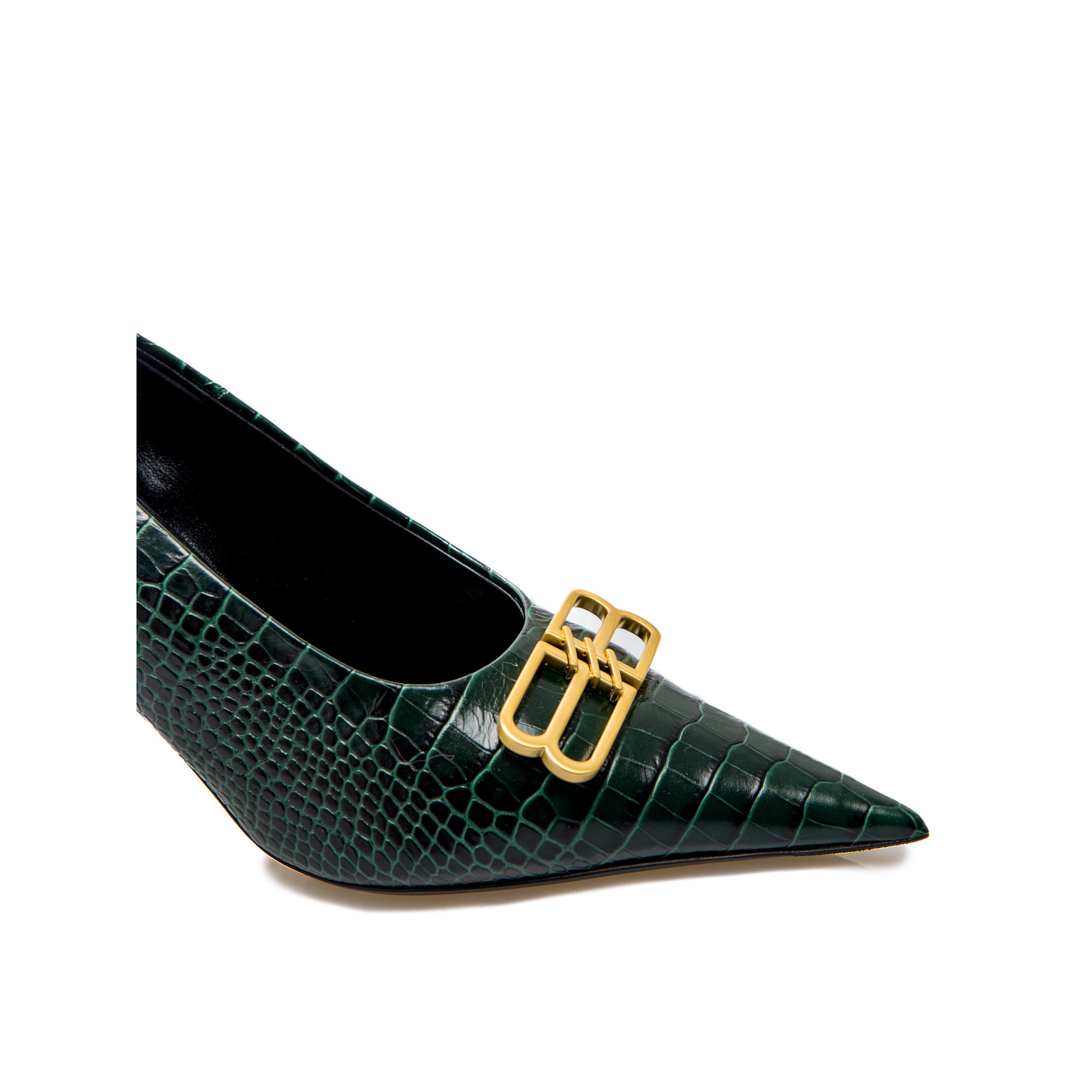 Balenciaga Logo High Heels In Green