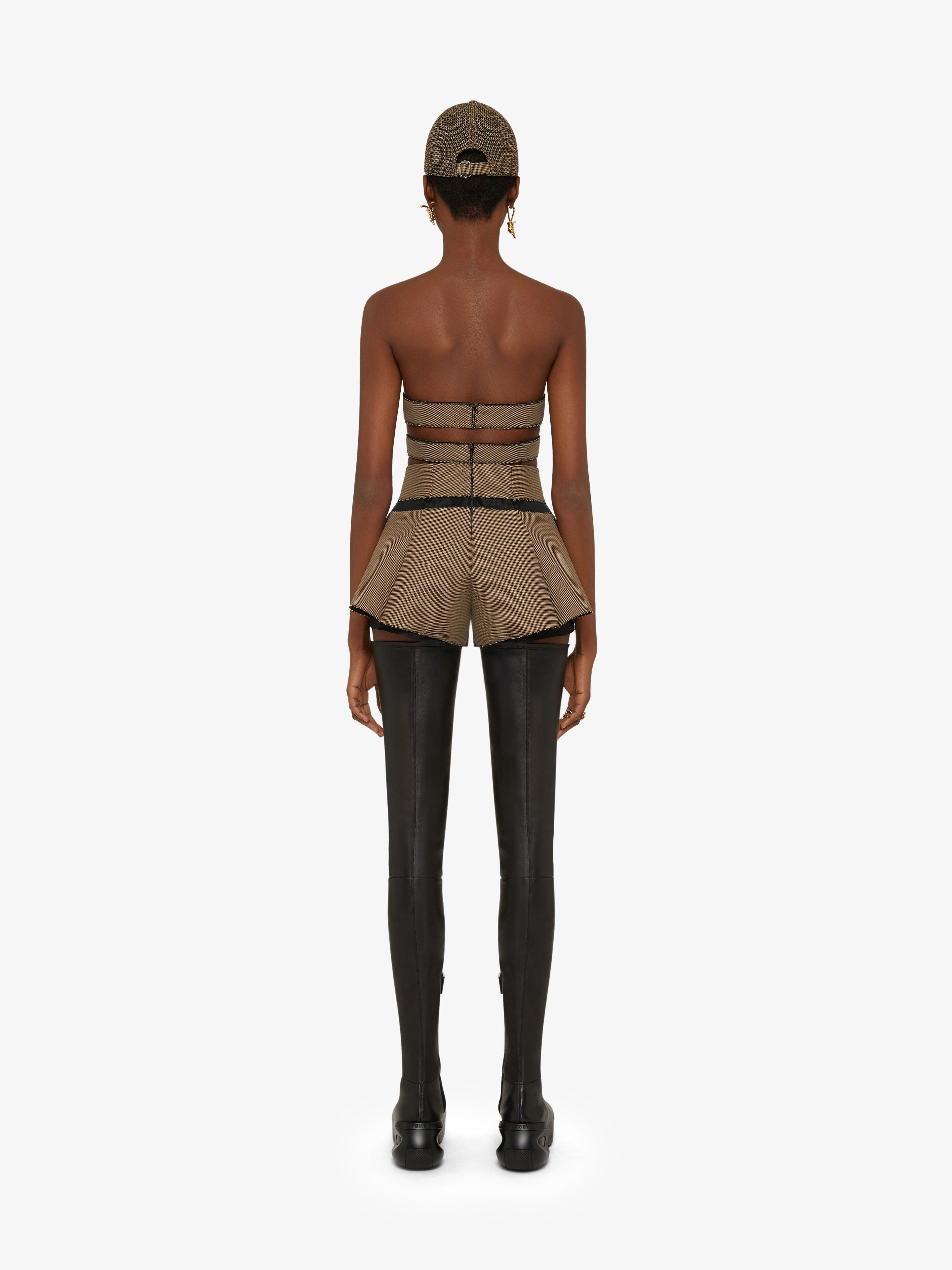 Givenchy Apron Effect Pleated Detail Shorts In Brown