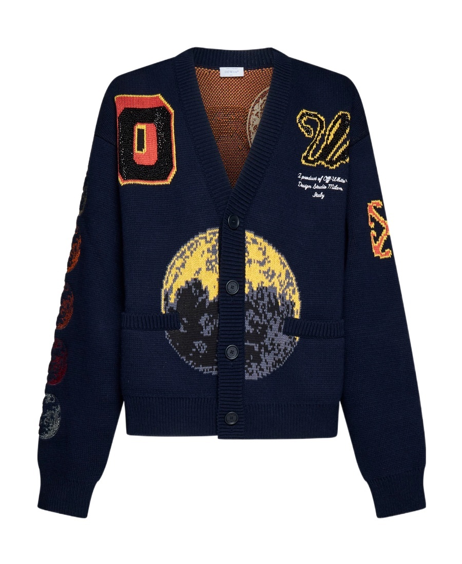 Off-white Off White Moon Phase Cardigan In Black