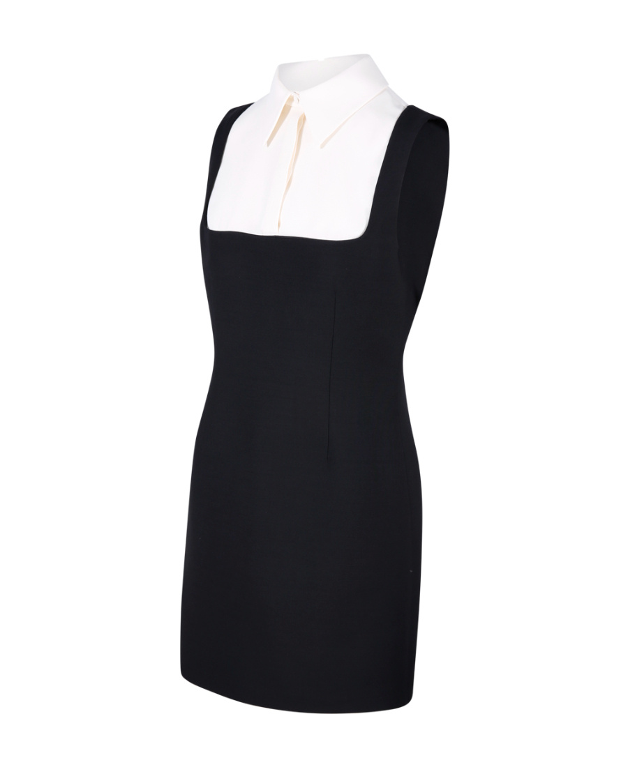 Valentino Wool And Silk-blend Crepe Mini Dress In Black