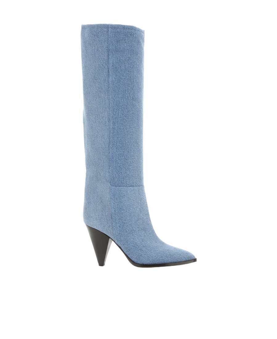 Shop Isabel Marant Ririo Denim Boots In Blue