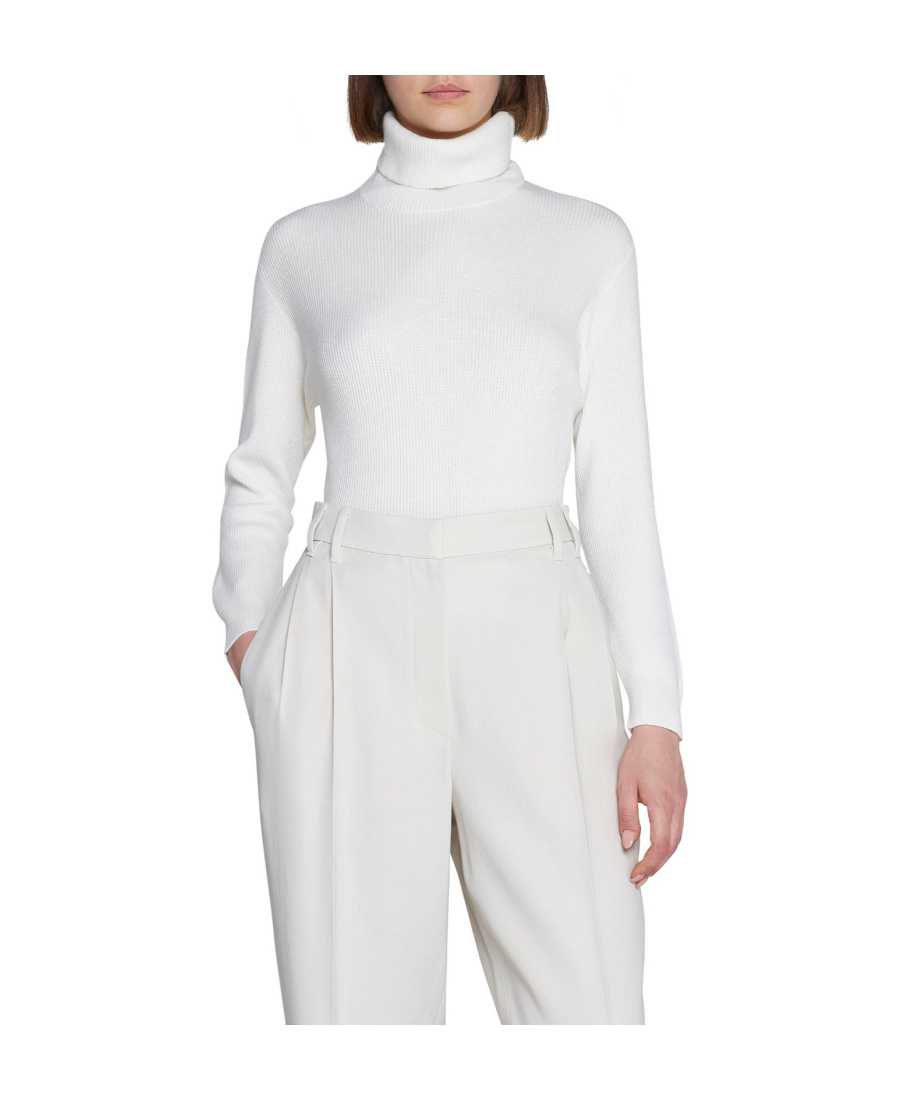 Brunello Cucinelli Roll-neck Cashmere Jumper In White
