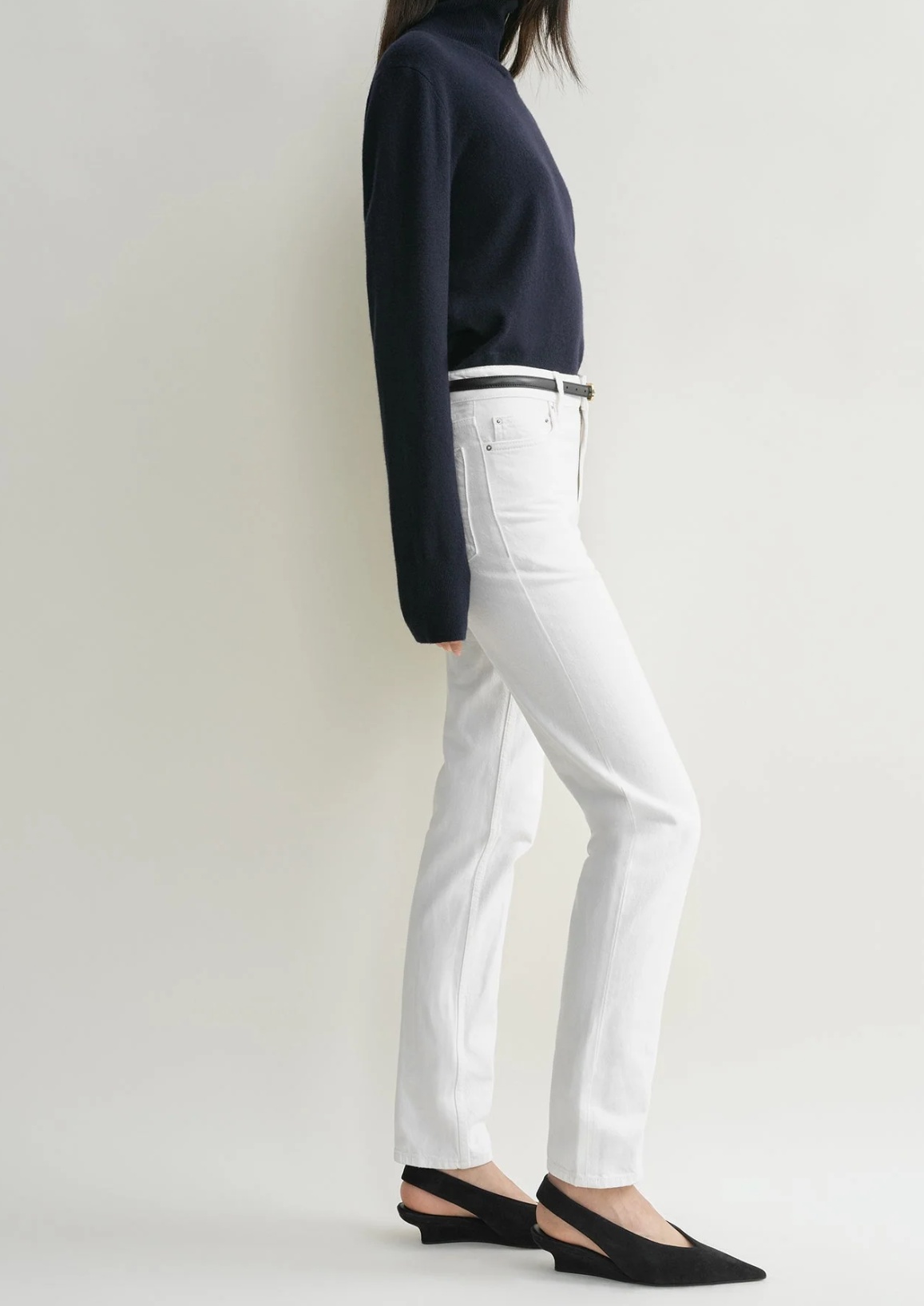 Totême Belt-loop Jeans In White