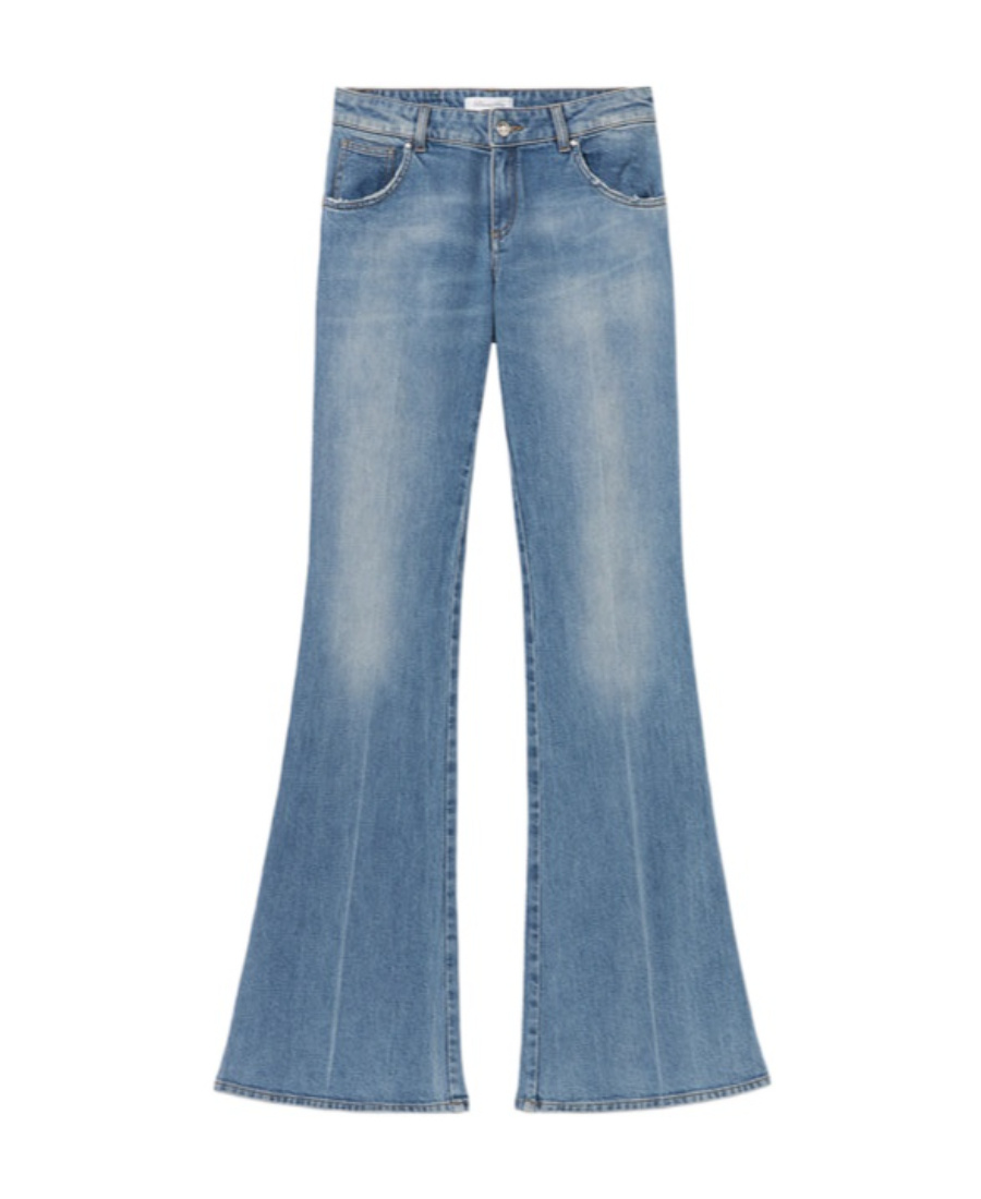 Blumarine Flared-leg Cotton Jeans In Blue