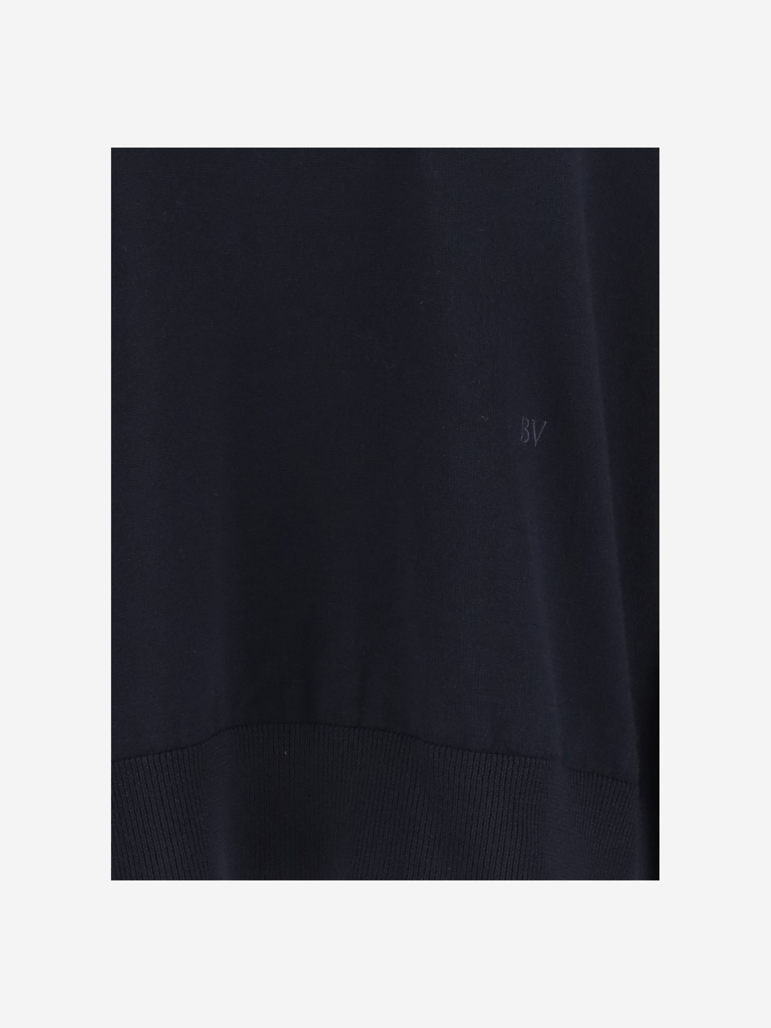Bottega Veneta Women Blue Wool Embroidered Turtleneck Sweater In Black