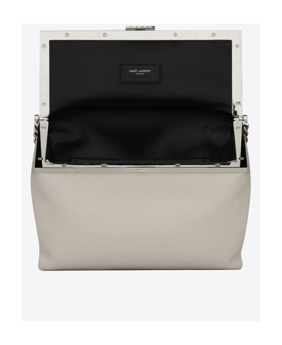 Saint Laurent Medium Sac Charniere Shoulder Bag In Retro White