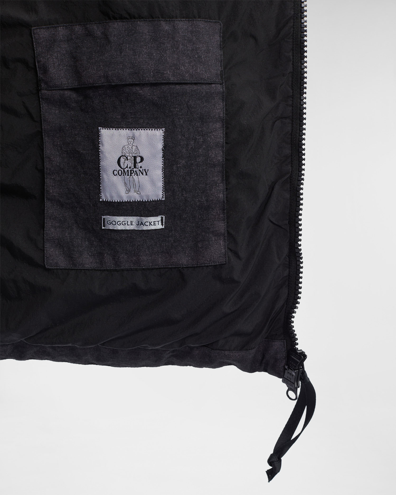 C.p. Company Co-ted Goggle Down Jacket In Black