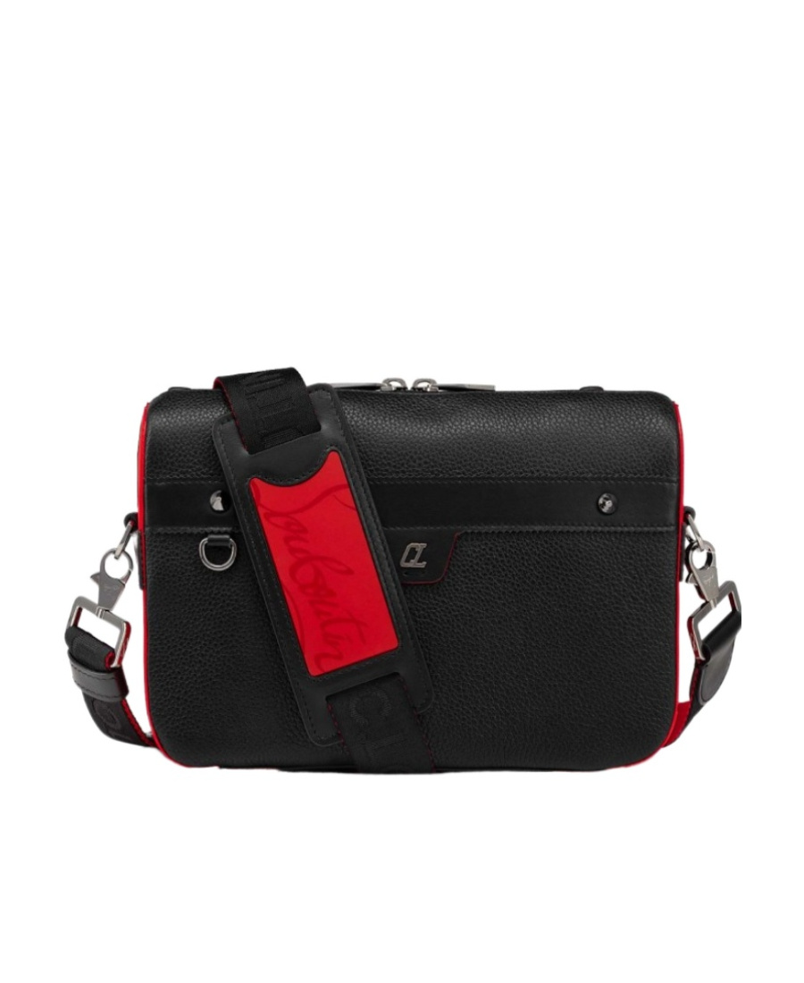 Christian Louboutin Ruisbuddy Leather Messenger Bag In Black