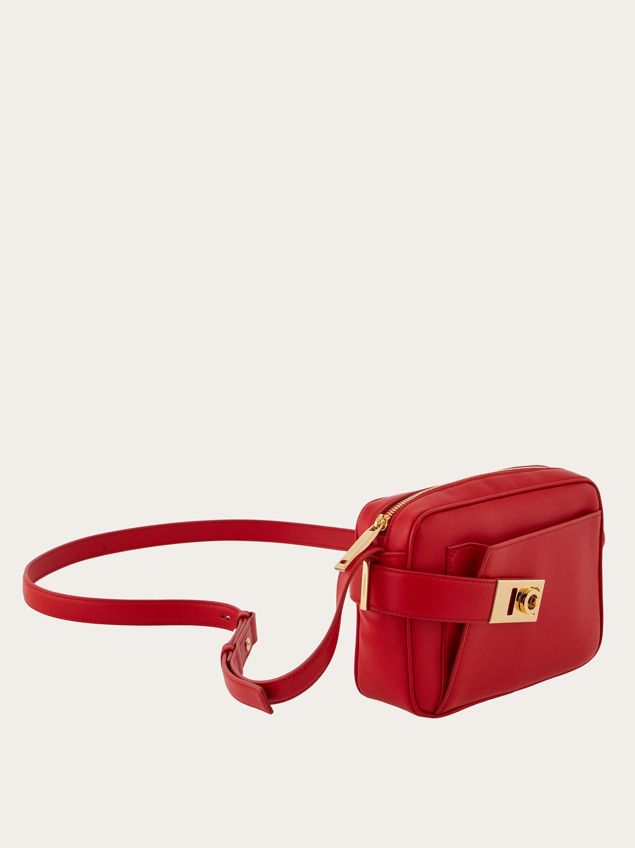 Ferragamo Small Camera Case Leather Crossbody Bag In Red