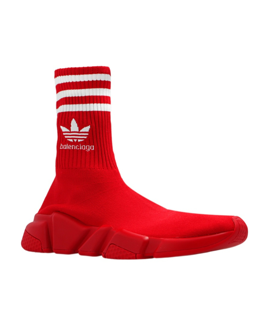Balenciaga X Adidas Speed Sock-style Sneakers In Red
