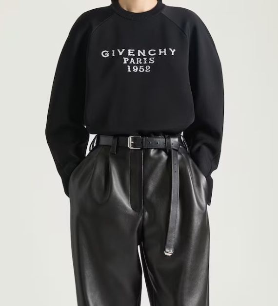 Givenchy Sweater In Wool Viscose With  Signature In Black