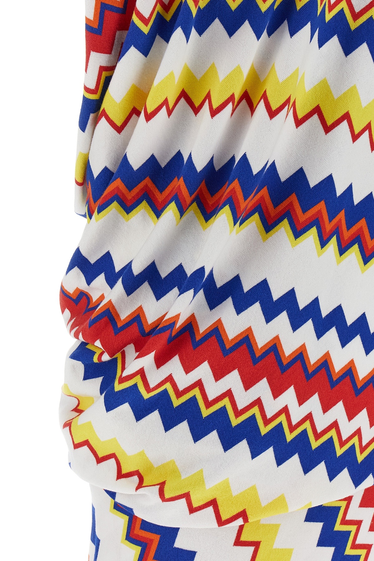 Missoni Zigzag Pattern Peplos Minidress With Draped Front In Multi