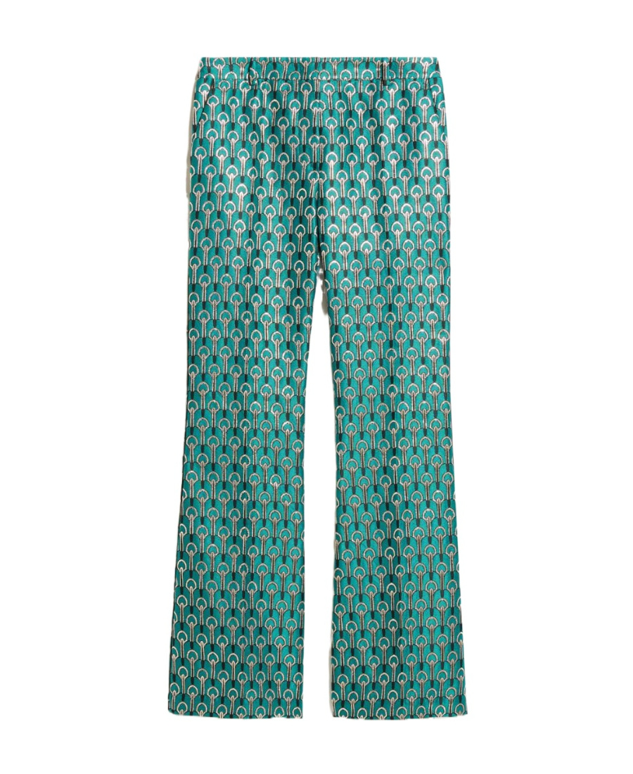 Weekend Max Mara Jacquard Casual Pants In Green