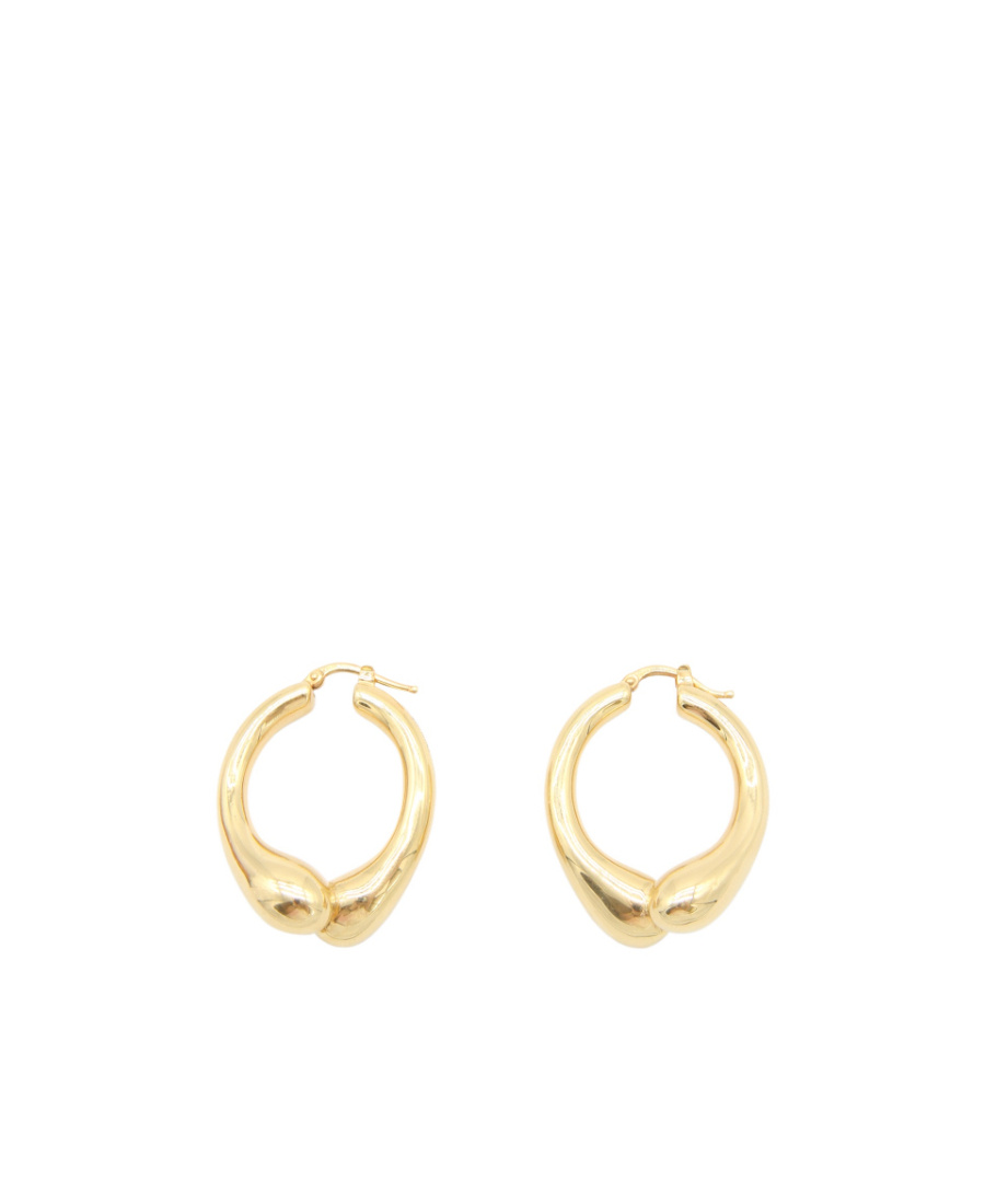 Jil Sander Drop Hoop Earrings In Yellow