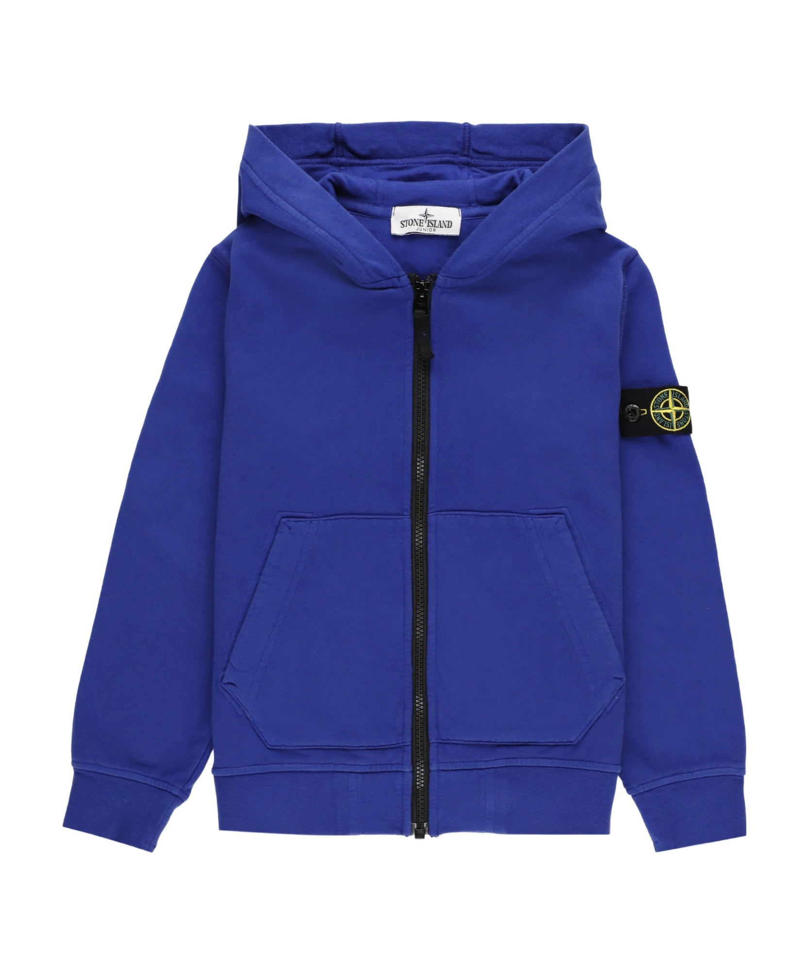 Stone Island Compass-badge Zip-up Hoodie In Blue