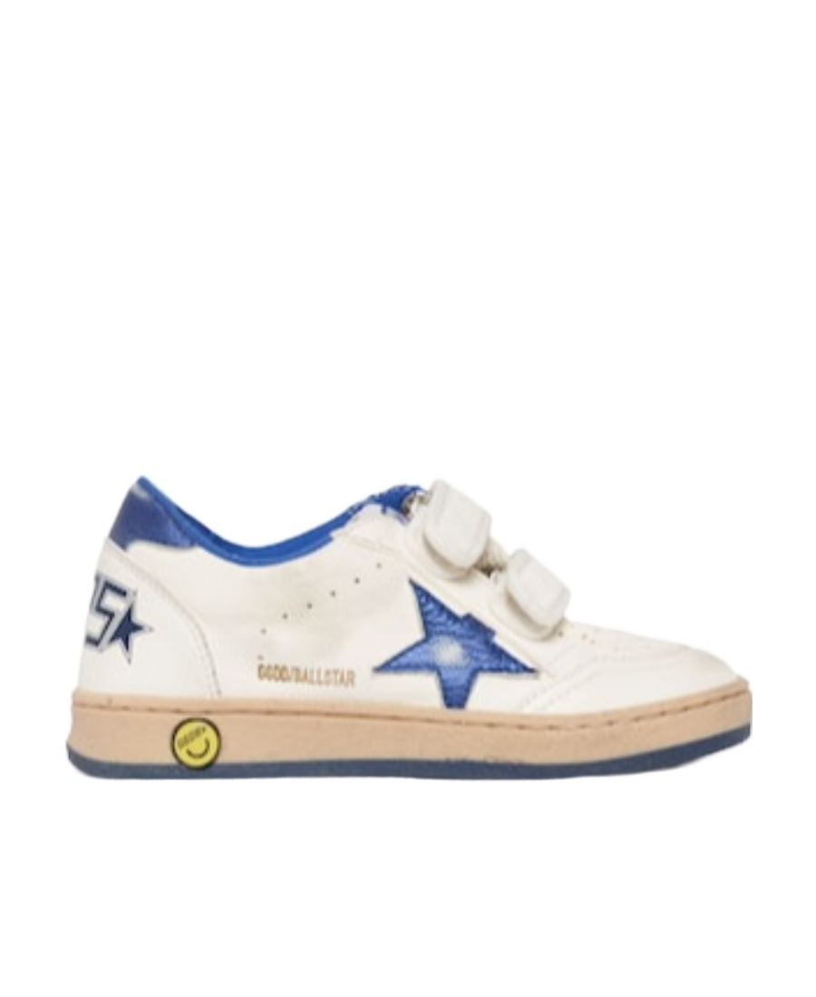 Golden Goose White June Sneakers For Kids With Star And Logo In Multi
