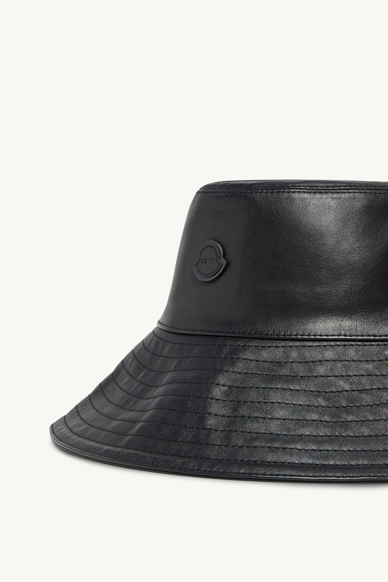 Moncler X Ee72 By Edward Enninful Leather Bucket Hat In Black