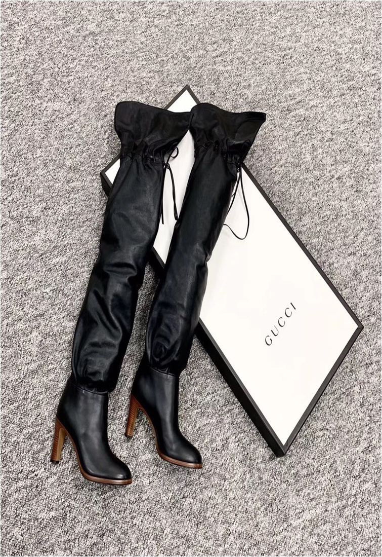 Gucci High-heeled Knee-high Boots In Black