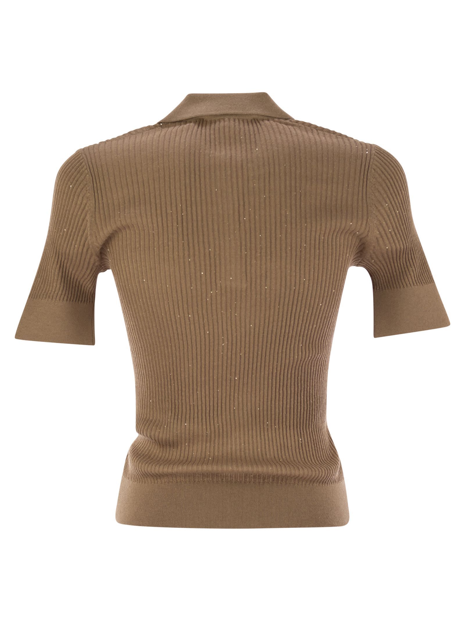 Max Mara Short-sleeved Polo Shirt In Brown