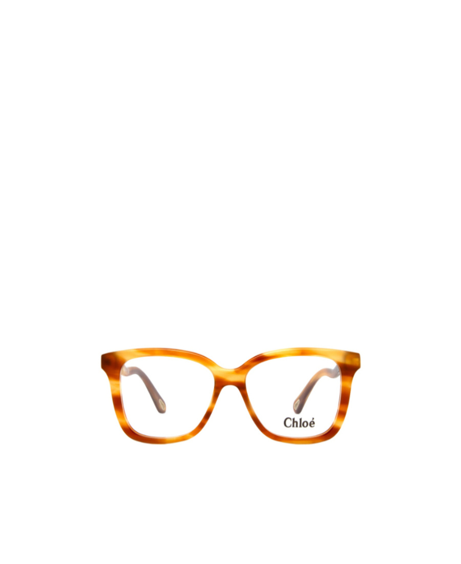 Chloé Wavy Arms Rectangle-frame Glasses In Orange