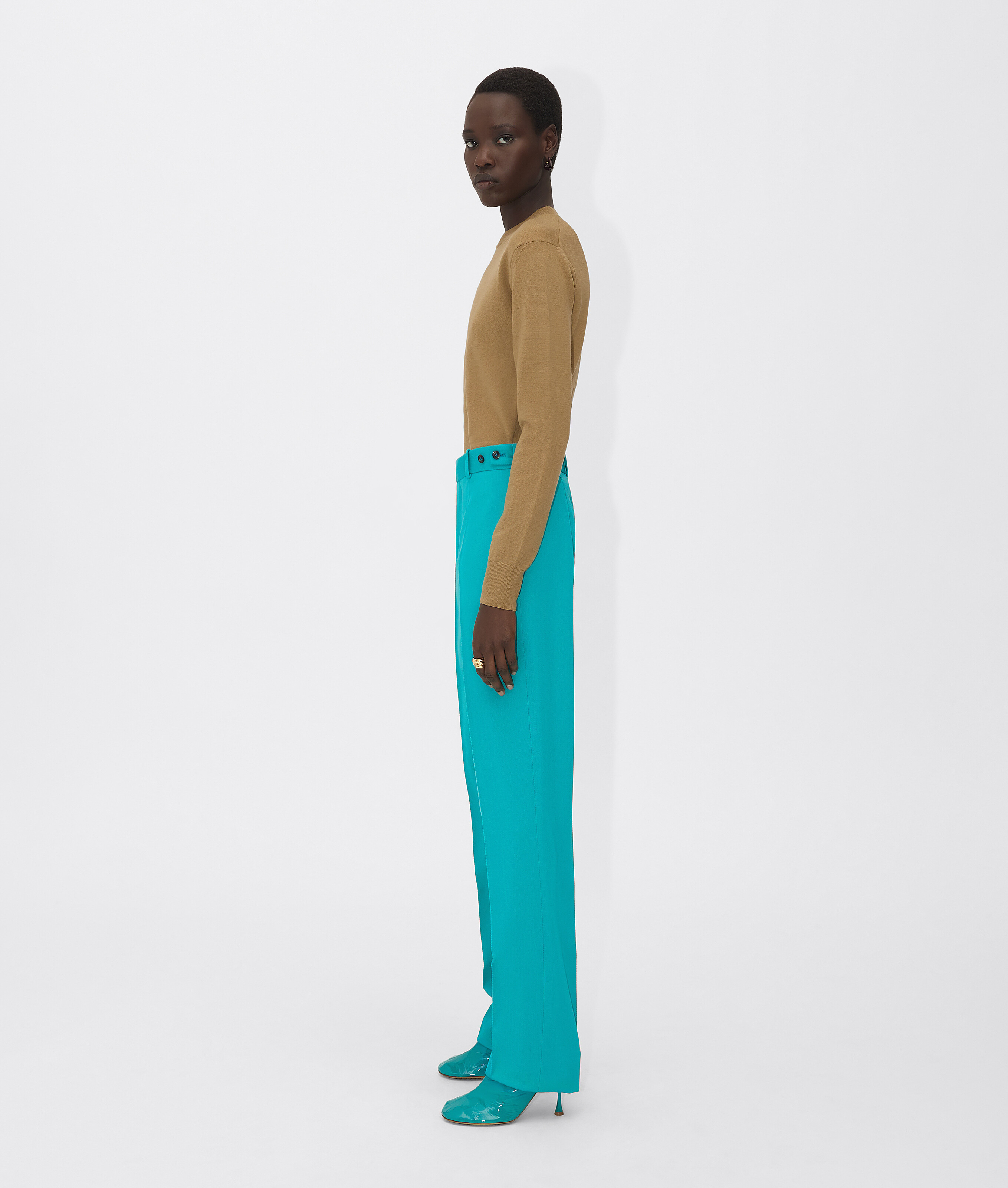 Bottega Veneta Crew-neck Jumper In Green