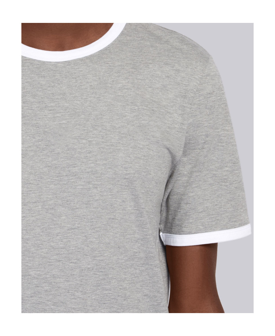 Thom Browne Ringer T-shirt Medium Weight Jersey In Gray