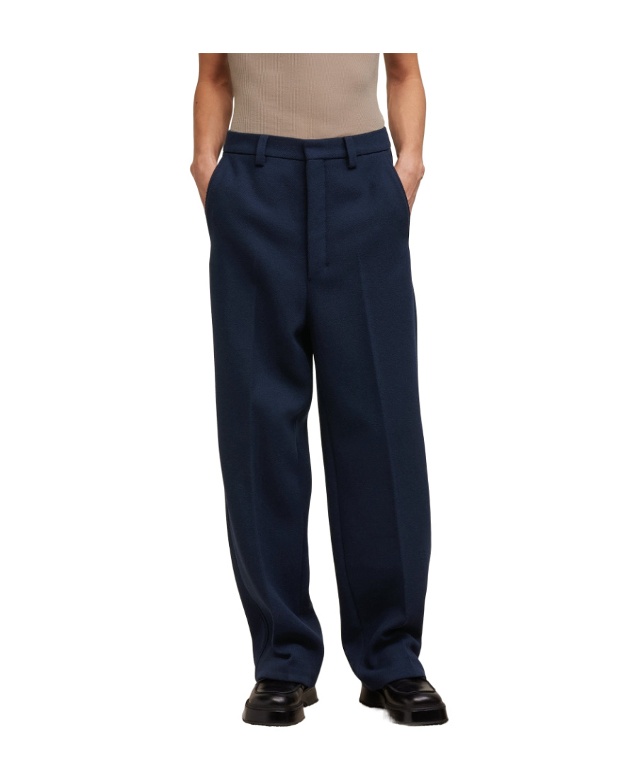Shop Ami Alexandre Mattiussi Straight Casual Pants In Blue