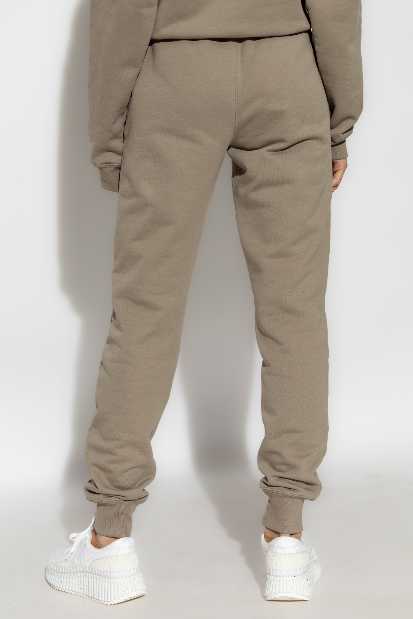 Chloé Logo Print Track Pants In Gray
