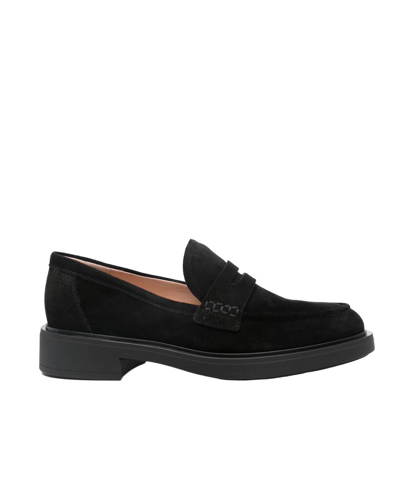 Gianvito Rossi Loafers With Round Toe And Suede Finish In Black