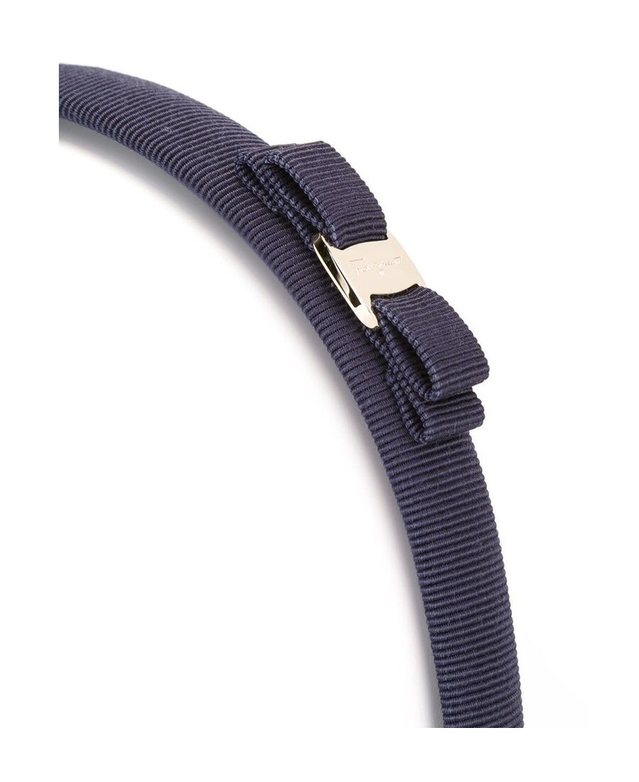 Ferragamo Bow Hair Band Off-beat Detailing In Black