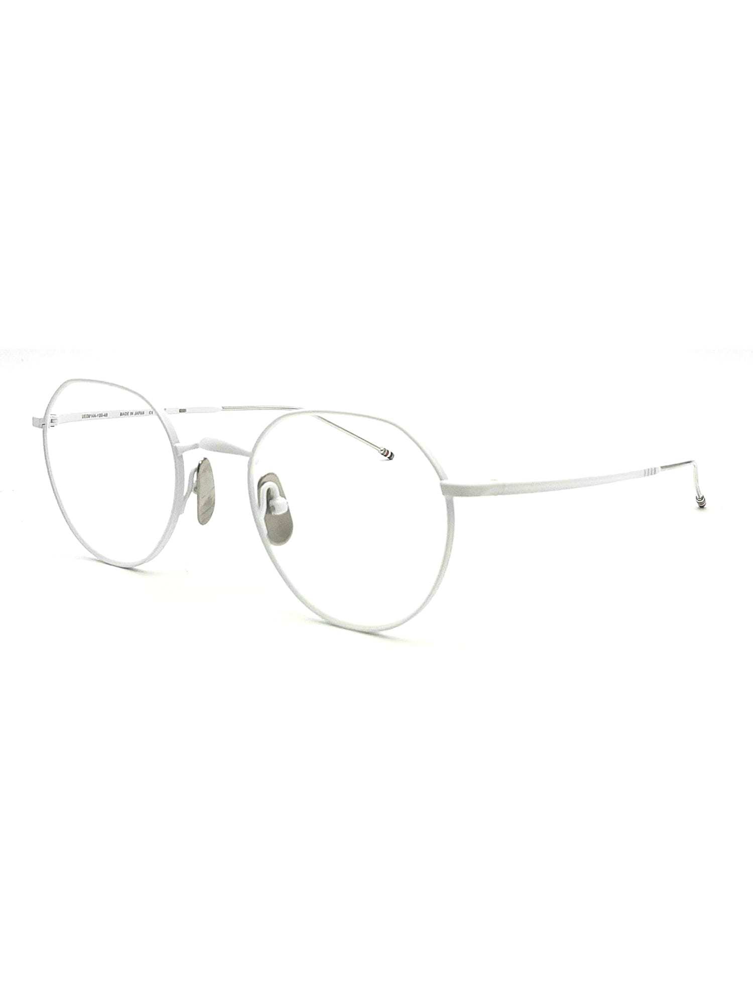 Thom Browne Round Frame Flat Mirror In White