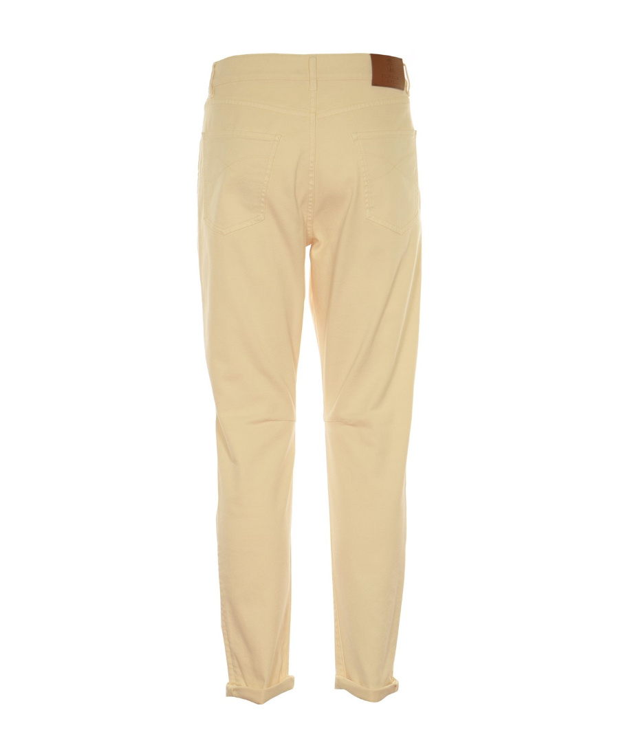 Brunello Cucinelli Dyed Denim Trousers In Nude