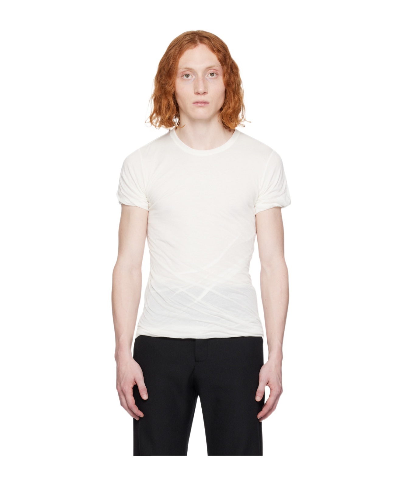 Rick Owens Double-layer T-shirt In White