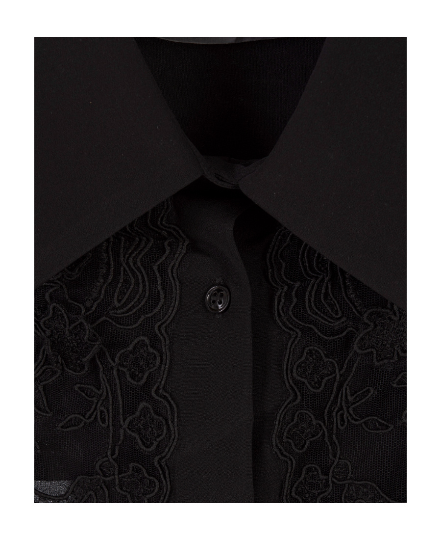 Ermanno Scervino Long Sleeve Button-down Shirt In Black