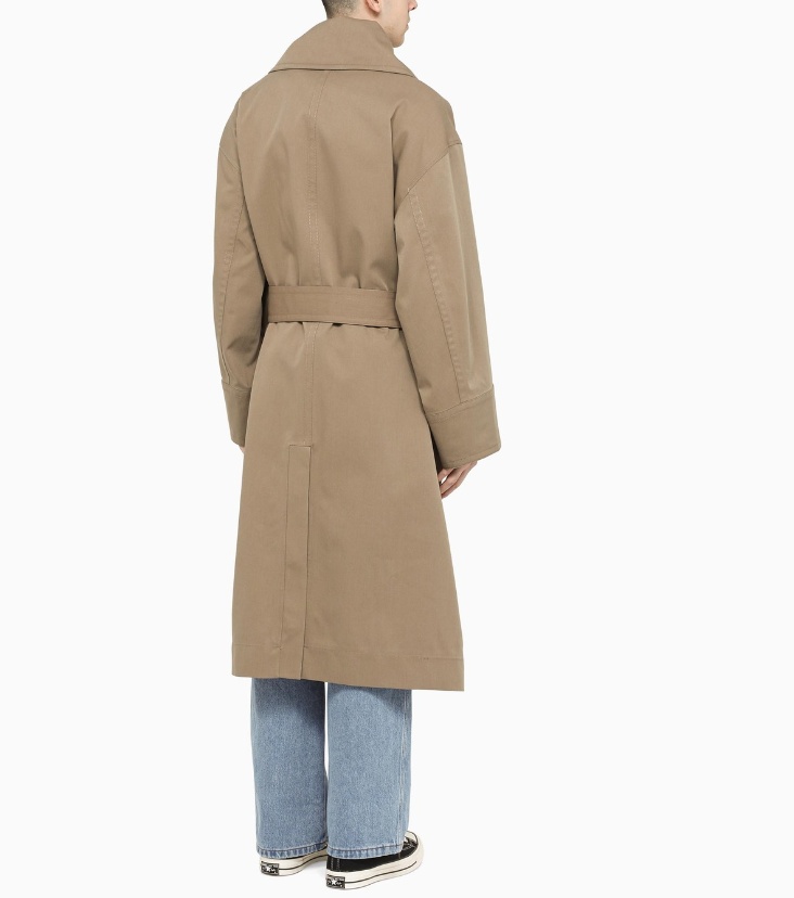 Ami Alexandre Mattiussi Oversized Belted Trench Coat In Brown