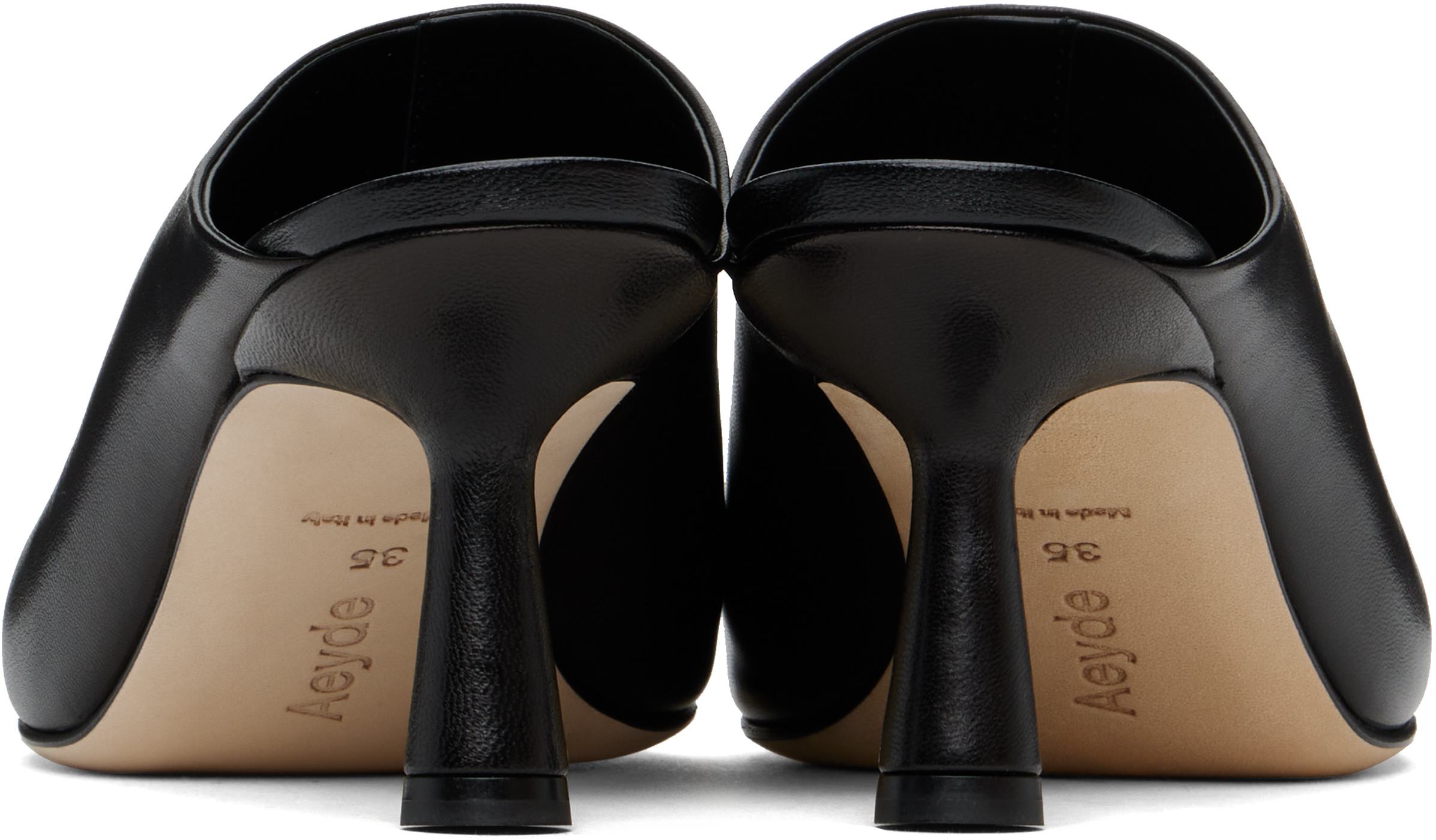 Aeyde Mila Nappa Leather Mules In Black