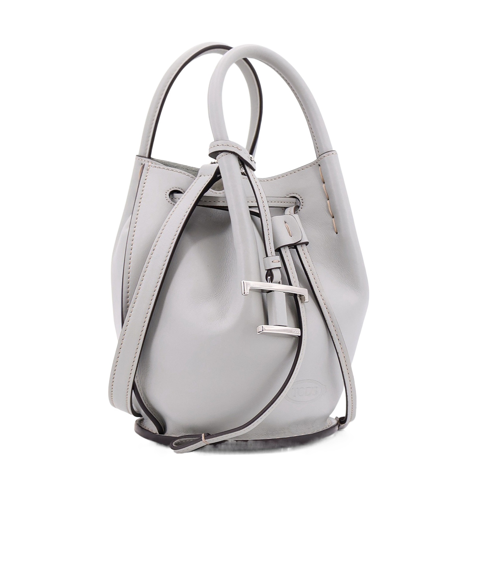 Tod's Buz Drawstring Mini Bucket Bag In Gray