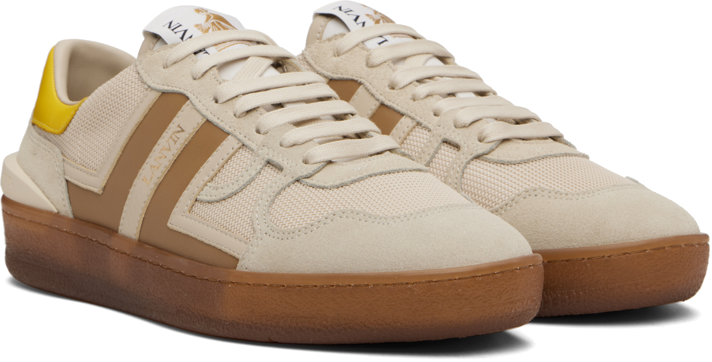 Lanvin Clay Mesh Sneakers In Brown